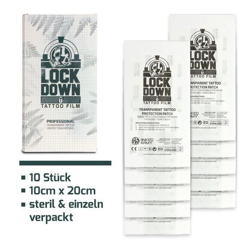 THE INKED ARMY - Lock Down - Second skin Tetoválás Védőfólia 20cmx10cm /10 Darab