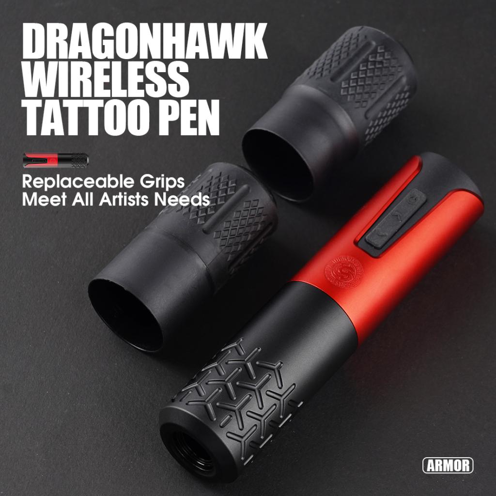Armor - Vezeték Nélküli Akkumulátoros LCD Kijelzős - Tetováló Pen - Dragonhawk - Fekete