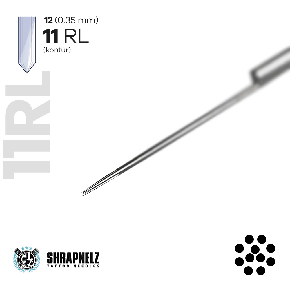 1211RL SHRAPNELZ - 5 db Tetováló tű - Kontúr - 0.35mm