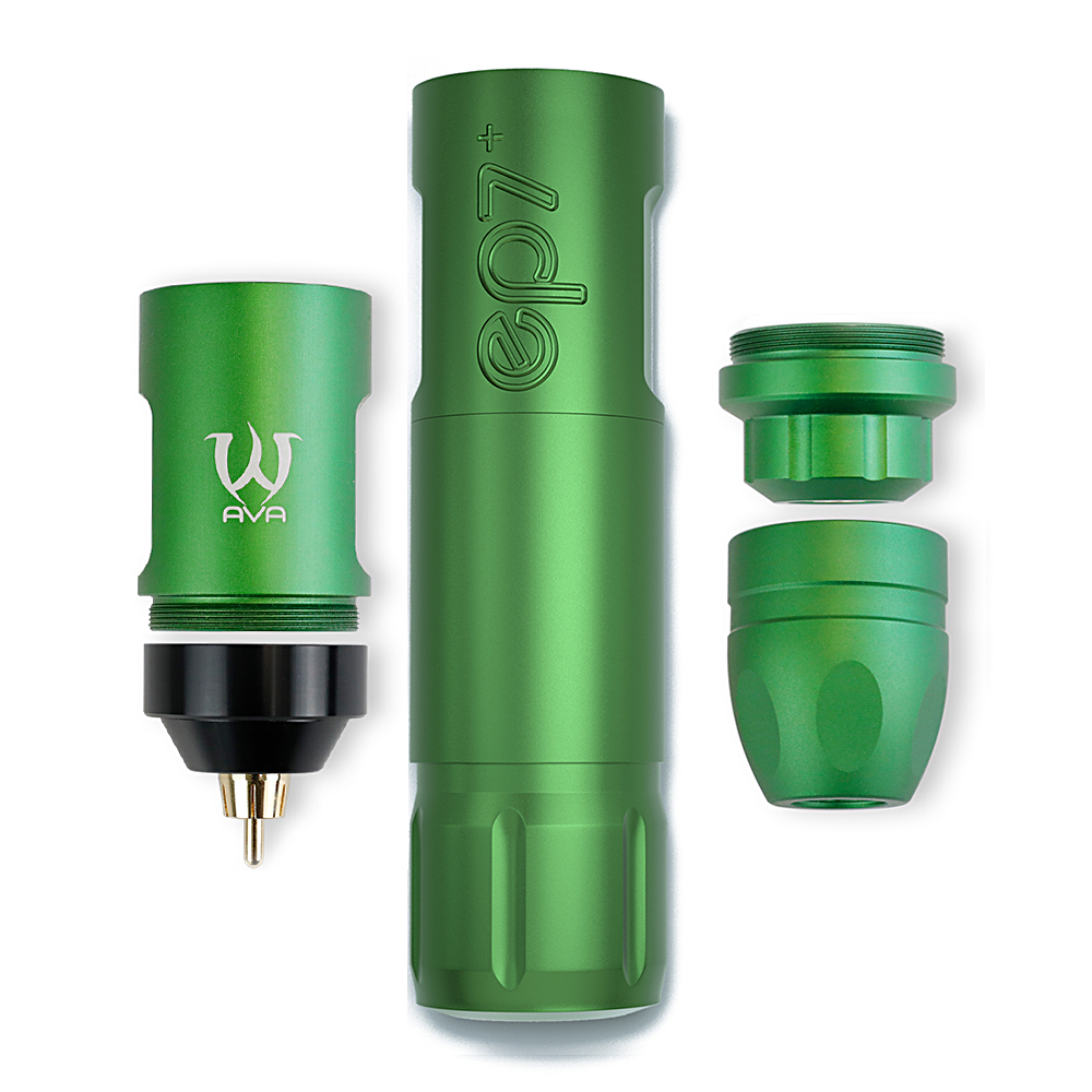 AVA GT EP7+ - Zöld - 4.2mm Akkumlátoros Pen Tetoválógép +Akkumlátor  - Vezetéknélküli - Luxus Csomagolás