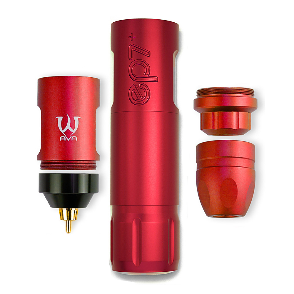 AVA GT EP7+ - Piros - 4.2mm Akkumlátoros Pen Tetoválógép +Akkumlátor  - Vezetéknélküli - Luxus Csomagolás