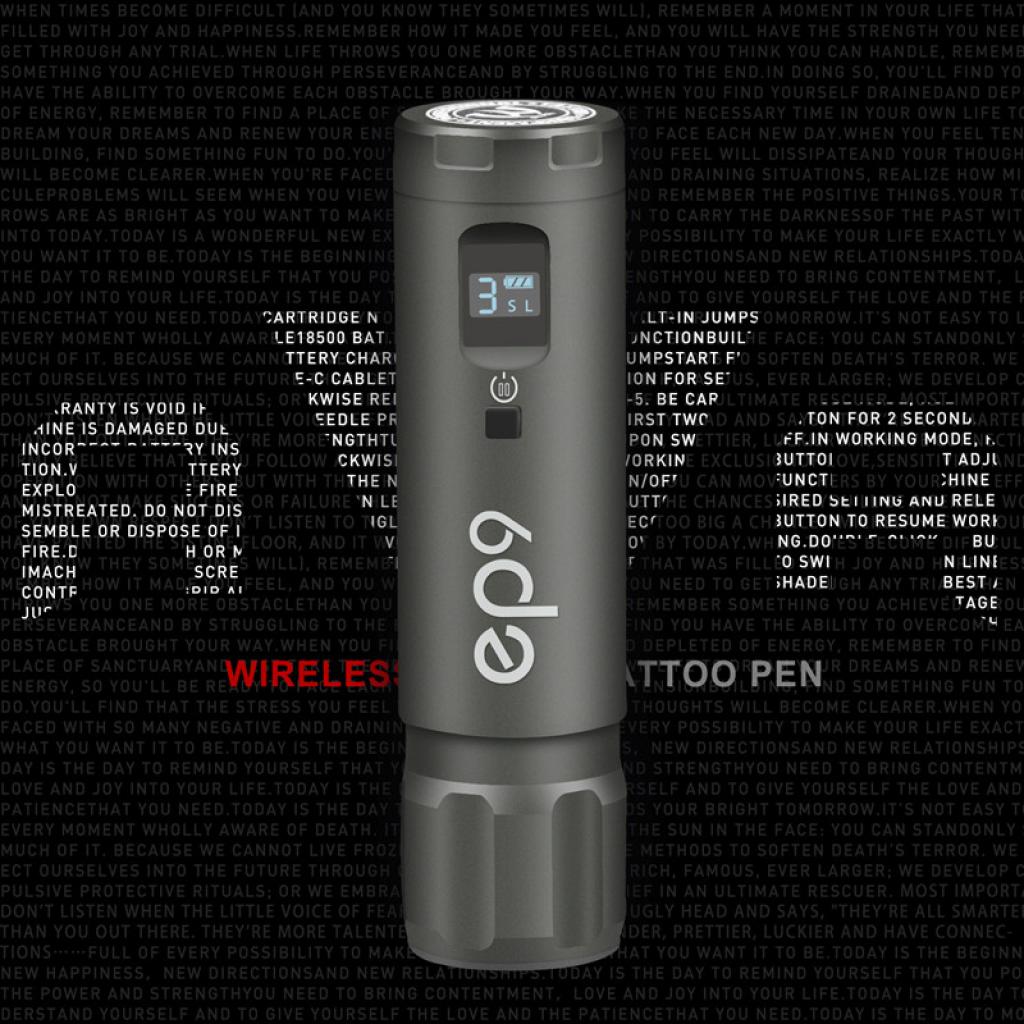 AVA GT EP9 - Szürke - Pen Tetoválógép - Vezetéknélküli - Akkumlátoros - 4,2mm