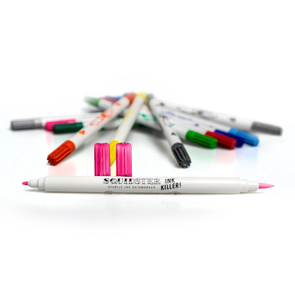 SQUIDSTER - Bőrjelölő toll - Kétvégű - Pink (NEM Sterilizált)