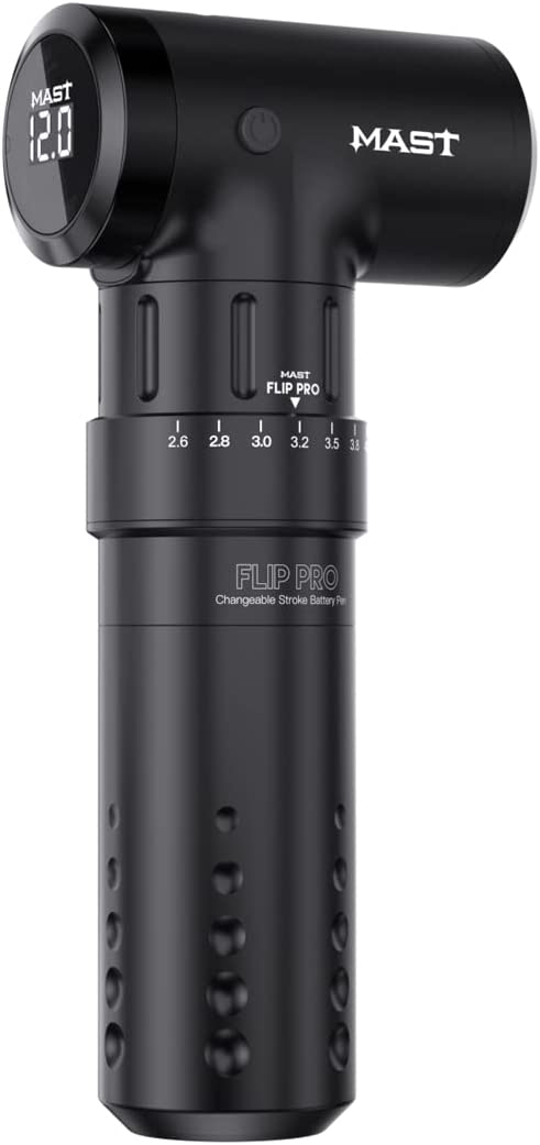 MAST Flip Pro vezeték nélküli Pen tetoválógép fekete színben, akkumulátorral (4mm lökethossz)